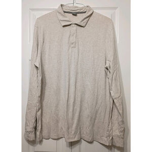 Apt. 9 Men’s Cream Knit Long Sleeve Polo Shirt XL Cotton